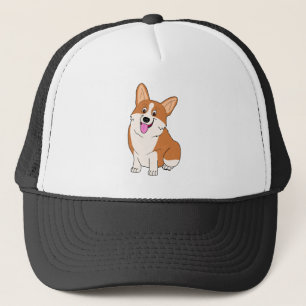 Chubby Welsh Corgi Cartoon Trucker Hat
