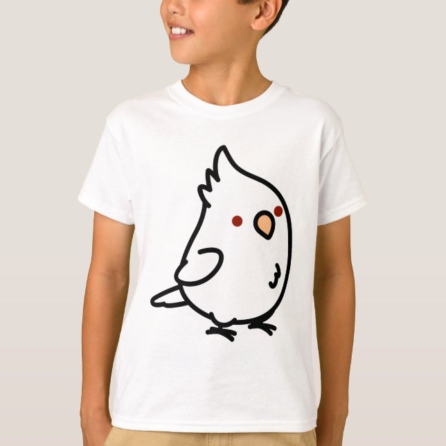 Chubby White Albino Cockatiel Red Eyes T-Shirt (Front)