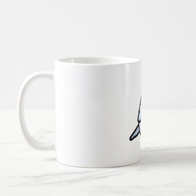 Chubby White-Blue Quaker Parrot Coffee Mug (Left)