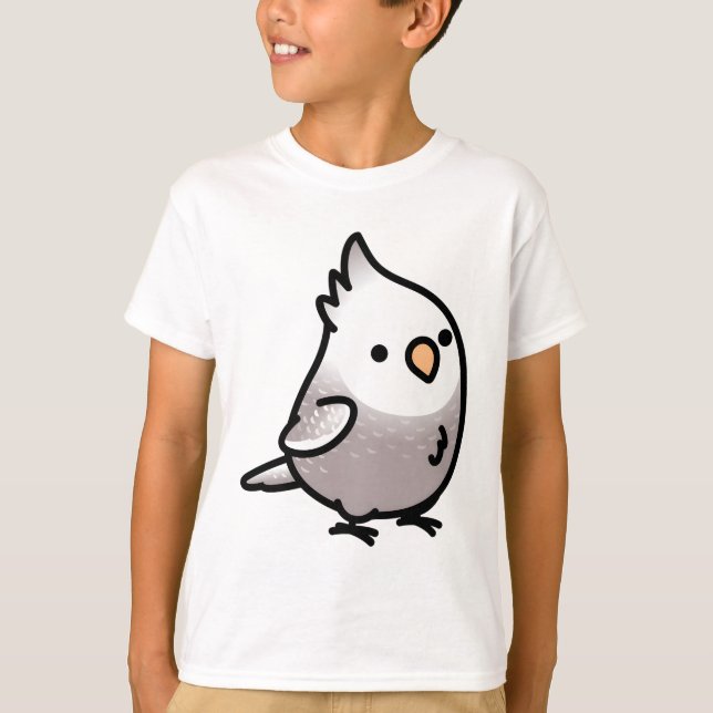 Chubby White-Faced Cinnamon Pearl Cockatiel T-Shirt (Front)