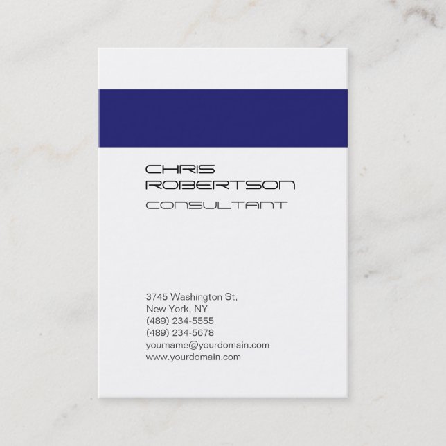 Chubby White Midnigt Blue Attractive Business Card (Front)
