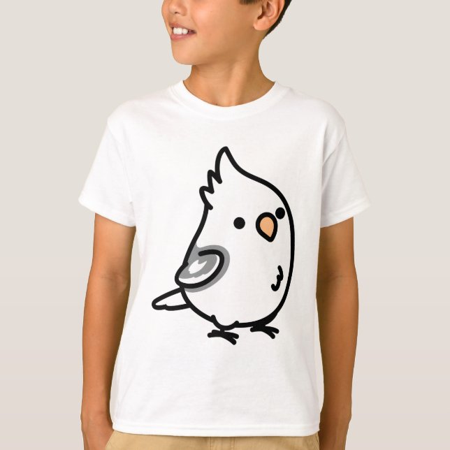 Chubby White-Pied Cockatiel T-Shirt (Front)