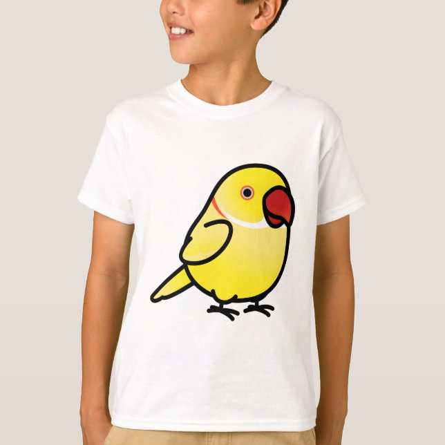 Chubby Yellow Lutino Indian Ringneck Parakeet T-Shirt (Front)