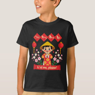 Chuc Mung Nam Moi 2026 Girl Vietnamese Lunar New Y T-Shirt