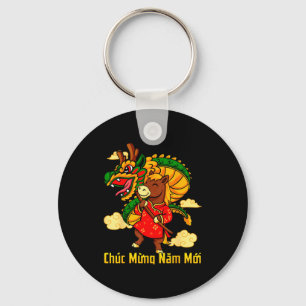 Chuc Mung Nam Moi 2026 Year Of The Horse Dragon Da Keychain