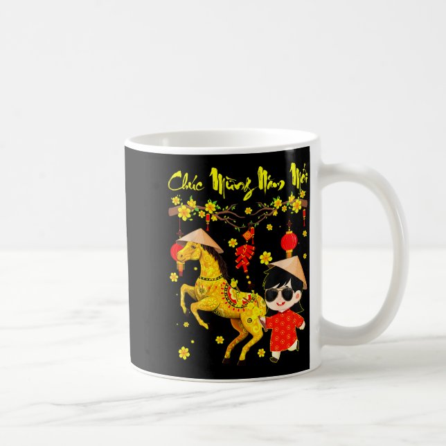 Chuc Mung Nam Moi Binh Ngo Tet 2026 Vietnamese Gir Coffee Mug (Right)