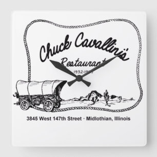 Chuck Cavallini's Restaurant, Midlothian, Illinois Square Wall Clock