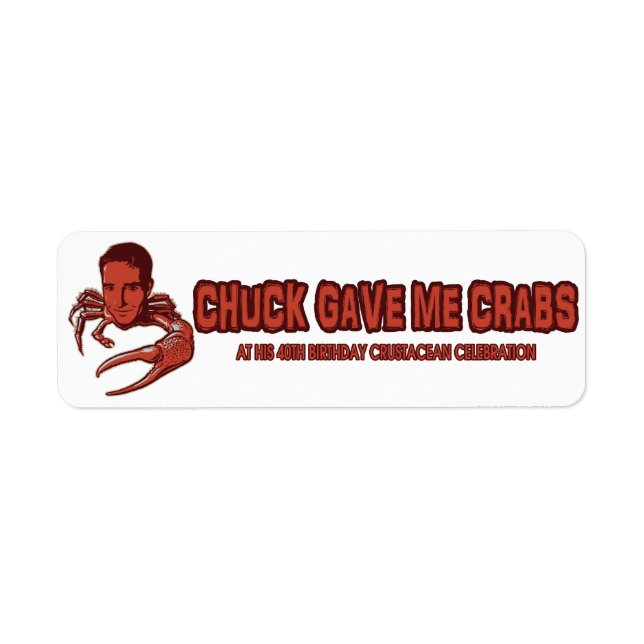 Chuck m'a donné des crabes Étiquette (Devant)