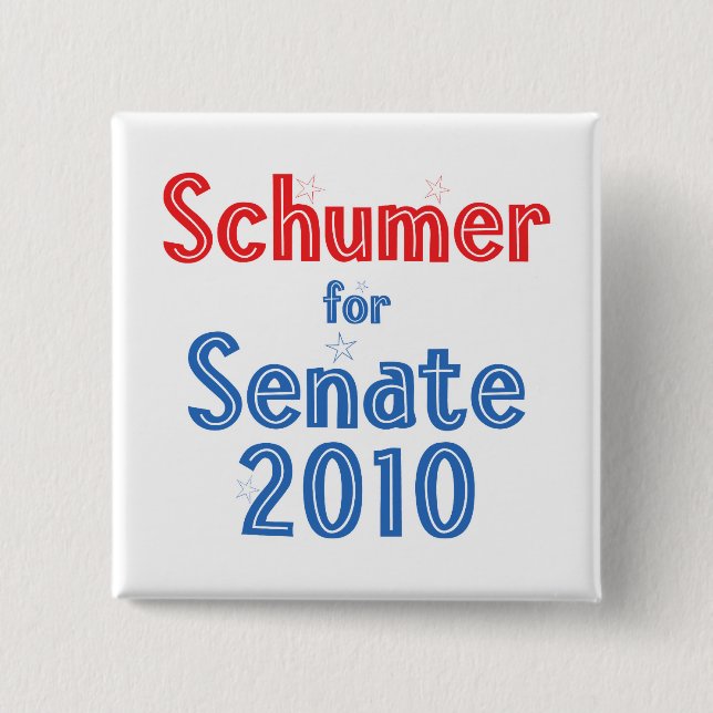 Chuck Schumer for Senate 2010 Star Design 2 Inch Square Button (Front)