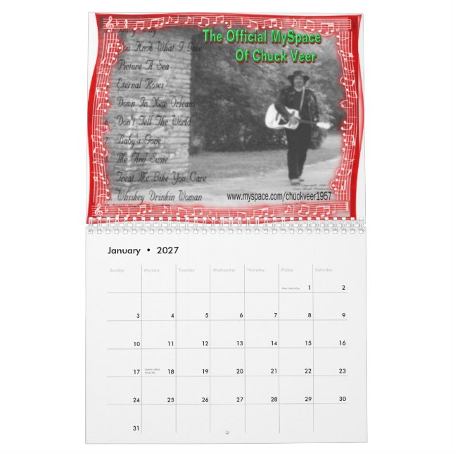 Chuck Veer 2008 Calander Calendar (Jan 2027)