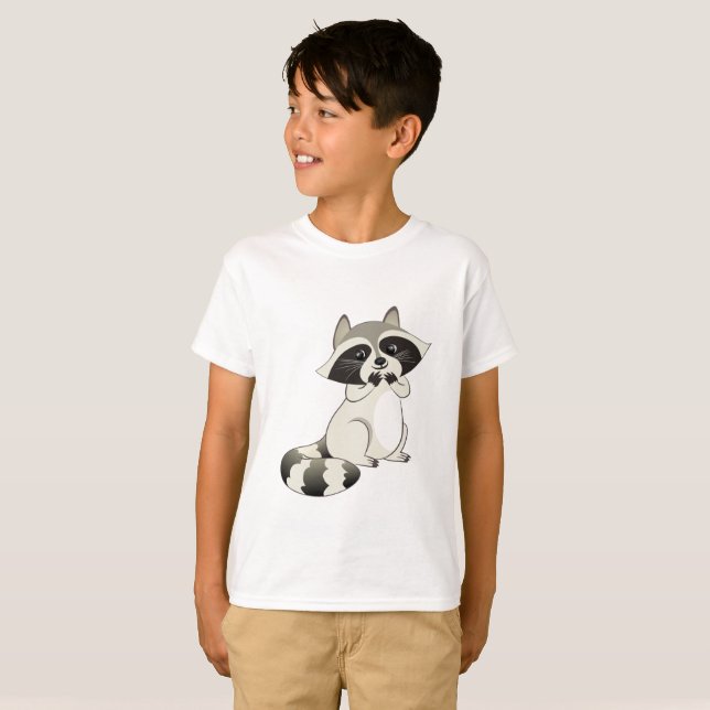 Chuckling Adorable Raccoon T-Shirt (Front Full)