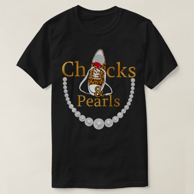 Chucks and Pearls 2021 Leopard  T-Shirt (Design Front)