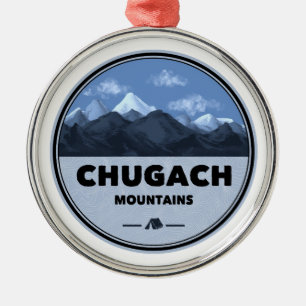 Chugach Mountains Alaska Camping Metal Ornament