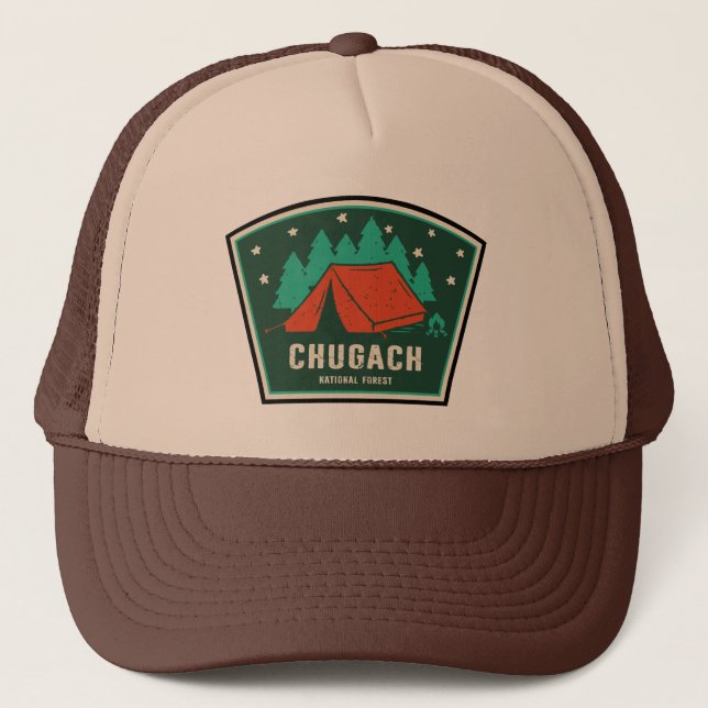 Chugach National Forest Camping Trucker Hat (Front)