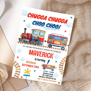 Chugga Cho Train Kids Boy Birthday Invitation