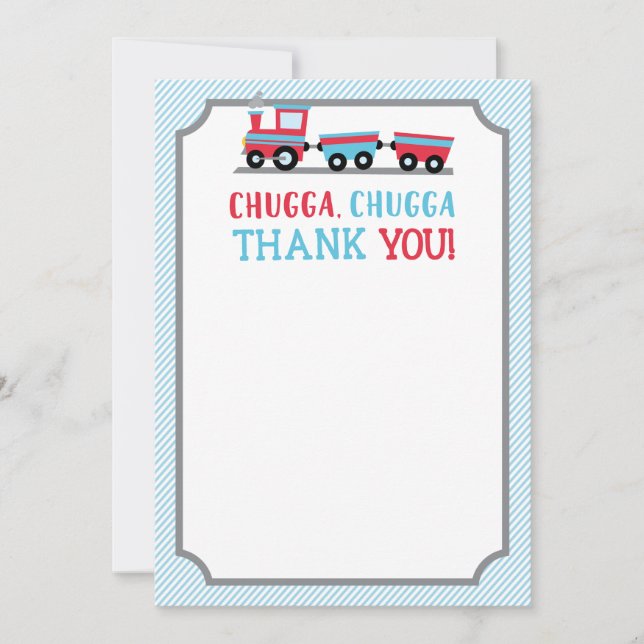 Chugga Chugga Carte de remerciements de la fête fe (Devant)