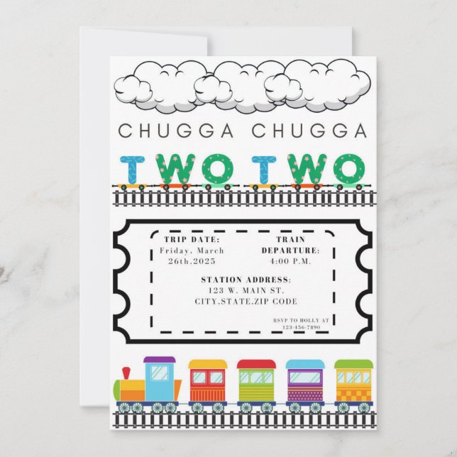 Chugga Chugga Cho Cho Invitation Anniversaire (Devant)