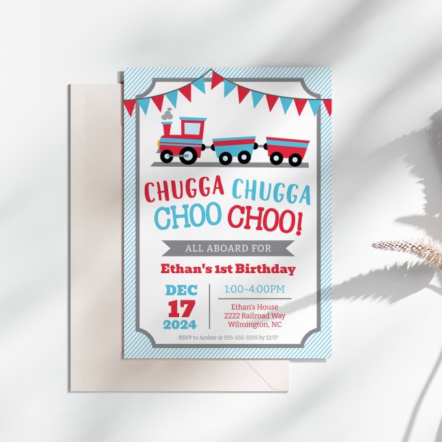 Chugga Chugga Choo Choo Birthday Party Invitation (Chugga Chugga Choo Choo Train Birthday Party Invitation)