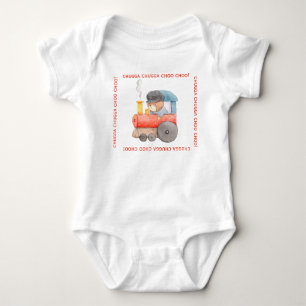 Chugga Chugga Choo Choo Teddy Bear Train Baby Bodysuit