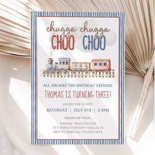 Chugga Chugga CHOO CHOO Train Birthday Invitation