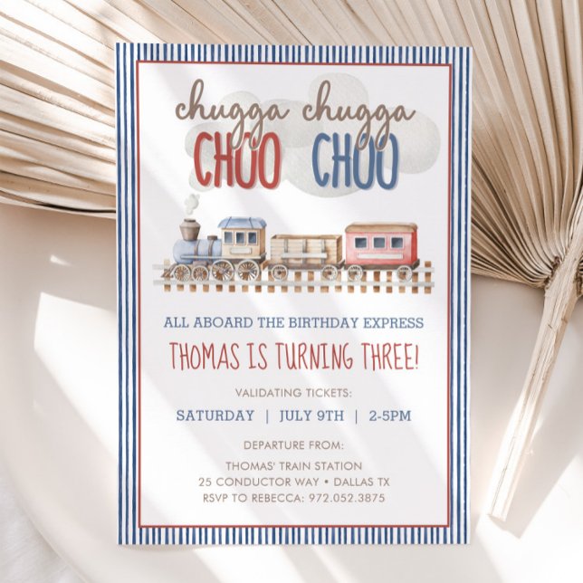 Chugga Chugga CHOO CHOO Train Birthday Invitation (Creator Uploaded)