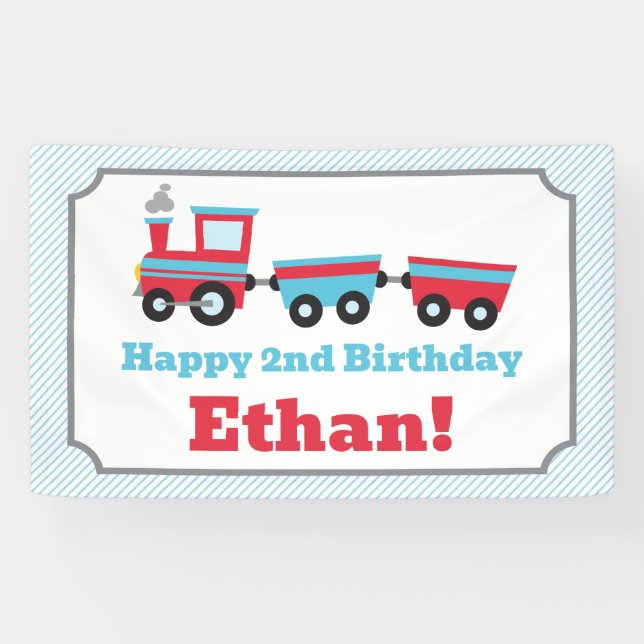 Chugga Chugga Choo Choo Train Party Banner (Horizontal)
