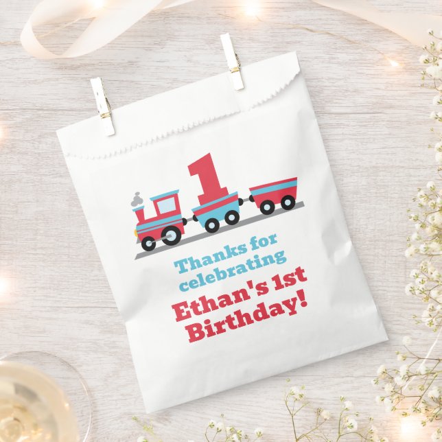 Chugga Chugga Choo Choo Train Party Favour Bags (Clipped)
