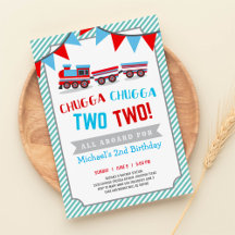 Chugga chugga deux invitation d'anniversaire de de