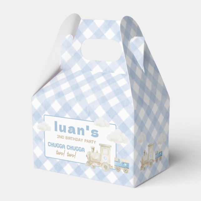 Chugga Chugga Train Birthday  Favor Box (Front Side)