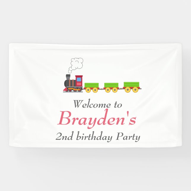 Chugga chugga two two 2nd birthday banner (Horizontal)