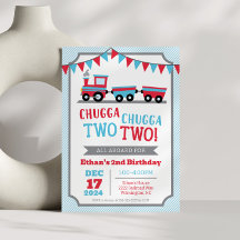 Chugga Chugga Two Two 2nd Birthday Invitation