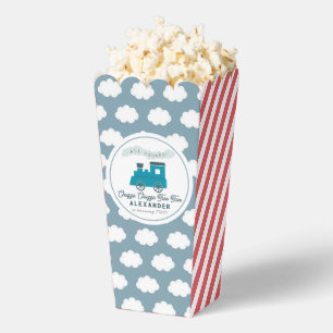 Chugga Chugga Two Two Blue 2nd Birthday Popcorn Favor Box