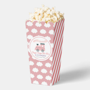 Chugga Chugga Two Two Pink 2nd Birthday Popcorn Favor Box