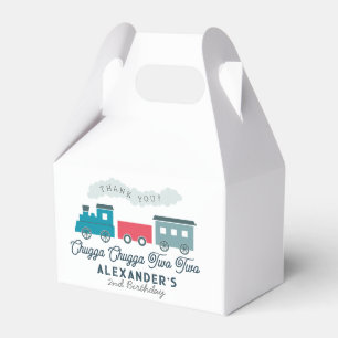 Chugga Chugga Two Two Train Blue Boy 2nd Birthday Favor Box
