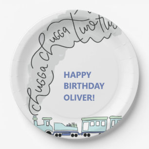 Chugga Chugga Two Two Train Second Birthday Party  Paper Plate
