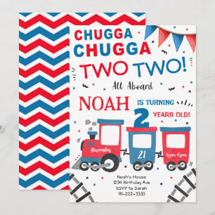 Chugga Deux Train 2e Invitation Anniversaire