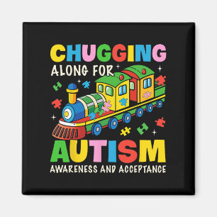 Chugging Along For Autism Awareness Acceptance Tra Magnet