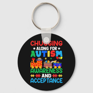 Chugging Along For Autism Day Keychain