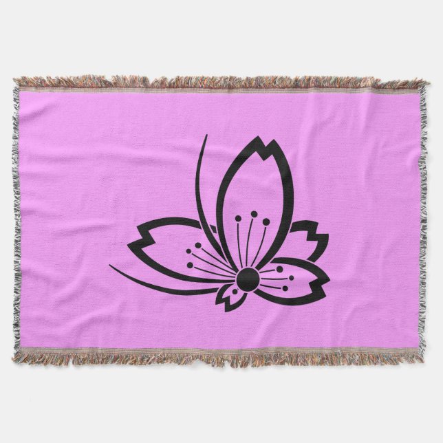 Chuin Sakura Tobi Butterfly Throw Blanket (Front)