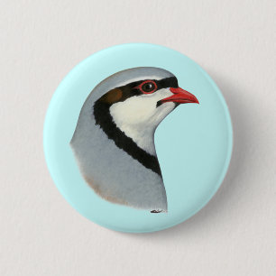 Chukar: Partridge Head 2 Inch Round Button