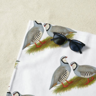 Chukar Partridge Pair Beach Towel