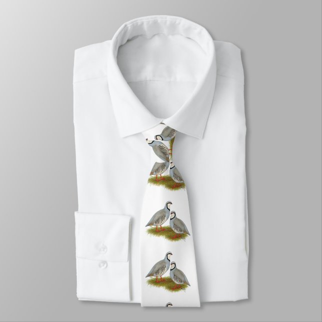 Chukar Partridge Pair Tie (Tied)