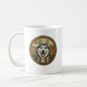 Chukchi Charmer Edition: Naive Art Siberian Husky Coffee Mug