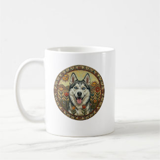 Chukchi Charmer Edition: Naive Art Siberian Husky Coffee Mug