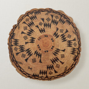 Chumash Native American Art Round Pillow