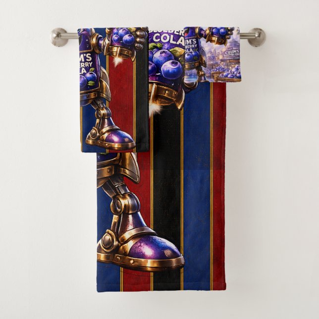 Chums, blueberry cola/3 blueberry bathroom bath towel set (Insitu)