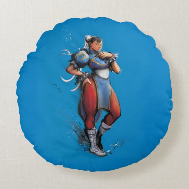 Chun-Li Hand on Hip Round Pillow (Front)