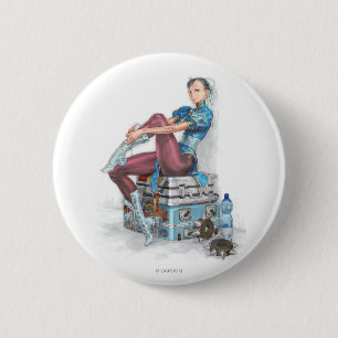 Chun-Li Tying Shoe 2 Inch Round Button