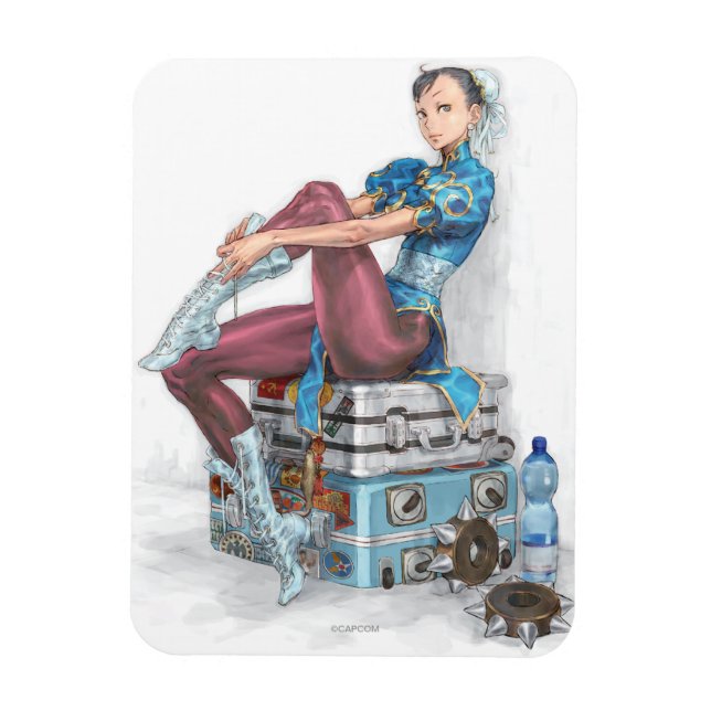 Chun-Li Tying Shoe Magnet (Vertical)