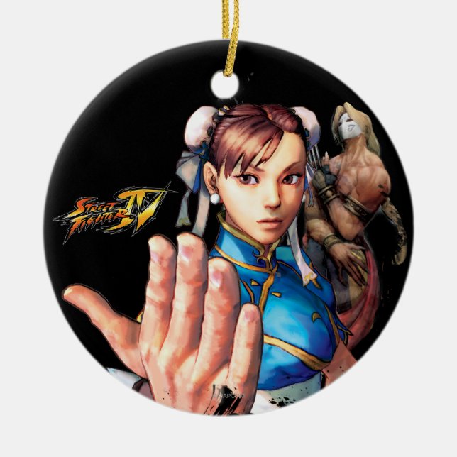 Chun-Li Vs. Vega Ceramic Ornament (Front)